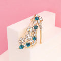 2021 New Arrival Inlaid Rhinestone High Heel Brooches Fashion Dainty High Heels Shoes Shape Brooch Pin for Girls Women