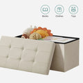 Linen Small Foot Stool Ottomans Multifunctional Footrest Storage Ottoman Upholstered Step Stool Seat