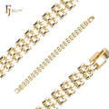 FJ Fallon Fashion Jewelry Panther Link Bracelets 14K Gold Plated Brass Based
