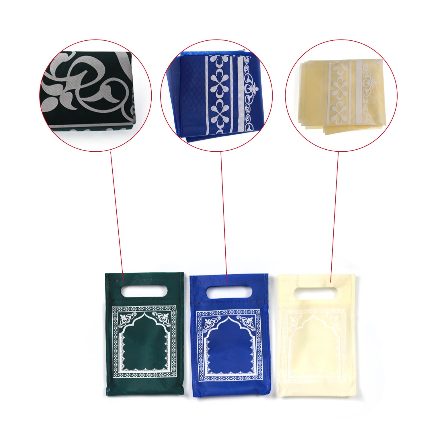 Wholesales Outdoor Portable Travel Prayer Mat58*108cm  Islamic Prayer Rug with Bag