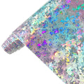0.7mm Laser Leather Holographic Butterfly Pattern PU Leather Waterproof Faux Leather for Bags