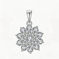 Sparkling 925 Sterling Silver Cubic Zirconia Snowflake Pendant Hypoallergenic Delicate CZ Flower Cluster Pendant for Women