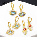Fashion Bohemian Dripping Oil Blue Turkish Eye Dainty Hoop Earring Multi Color Enamel Eye for Women Jewelry Accessories