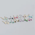 YHE0190 Yiwu Busheng 925 Sterling Silver Earrings Wholesale Gold Plated Cubic Zirconia Stud Earrings Women Jewelry 2021