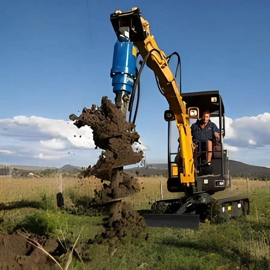 Free Shipping Zhongju 6-40 Ton Hydraulic Earth Auger Drill Machine 30-180cm Borehole Diameter 3-9m Depth Engine Bearing Pump for