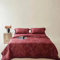 Summer Cool Home Textile Lyocell Fiber Red Bedding king Size Maple Leaf Pillowcase Print Quilt Set Supplier