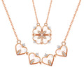 RINNTIN EQN24 Custom Heart Four Leaf Clover Pendant Neck 925 Sterling Silver Natural Mother of Pearl Gold Necklaces Women Gifts