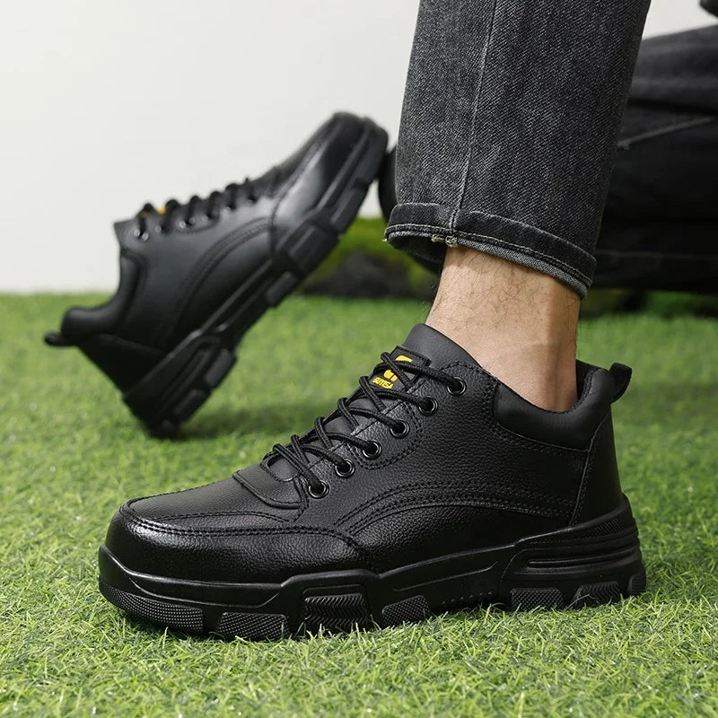 GUYISA Waterproof Steel Toe Safety Shoes European Standard Anti-smashing Anti-piercing Non-slip Winter Autumn Construction Use MegaBDM