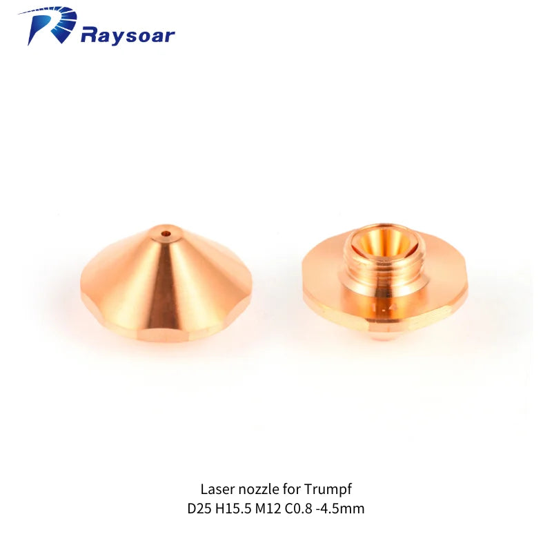 Raysoar  Fiber Laser Cutting Nozzle D25 H15.5 M12 C0.8 -4.5mm Double Nozzle Layer  for Trumfp Cutting Machine