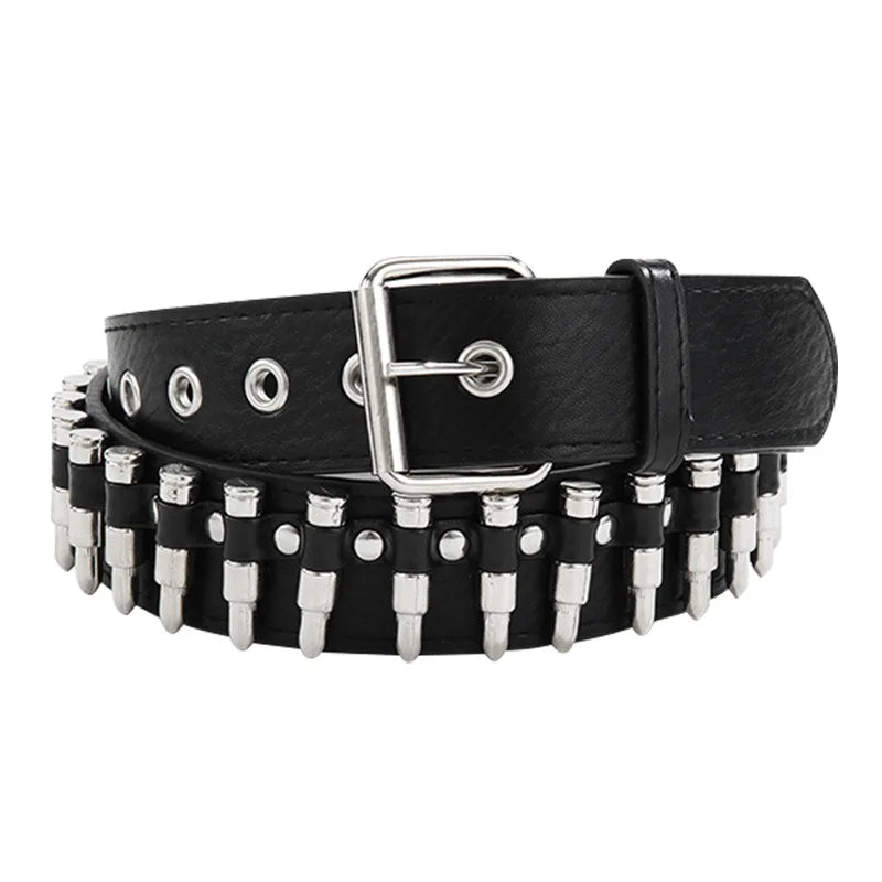 Bullet Rivet Belts Personalized Black Belt Fantastic Pu Leather Belt for Jeans Hip Hop