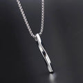 Waterproof Hiphop Stainless Steel Twisted Bar Necklace for Men Fashion Vertical 3D Bar Pendant Necklace Wholesale