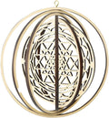 8.6\" Bohemian Decorative Wooden Flower Life Crystal Grid Sacred Geometry Laser Cut Sculpture for Meditation Walls Wooden Boxes