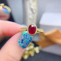 New Design 925 Sterling Silver 18k Gold Plated Oval Cut Natural Ruby Gemstone Wedding Luxury Jewelry Rings for Women