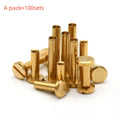 Cloxy 8mm Flat Cap Solid Brass Chicago Screw Rivets Stud for Leather Belt Wallet Fasteners Solid Brass Chicago Binding Screw
