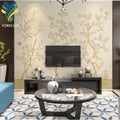 YKEAX 312 Luxury Modern 3D Chinoiseris Wallpaper Red Golden Big Flower Moisture-Proof Fabric Living Room Home Decor Walls Murals