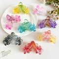Wholesale Large Gradient Color Flower Claw Clips Elegant Transparent Frangipani Hair Claw Custom Hibiscus Claw Clips for Women