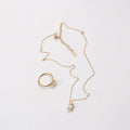 Fenny Jewelry 18K Gold Plated Wholesale Permanent Sweet Fashion Fresh Water Pearl Pendant Stainless Steel Necklace for Women