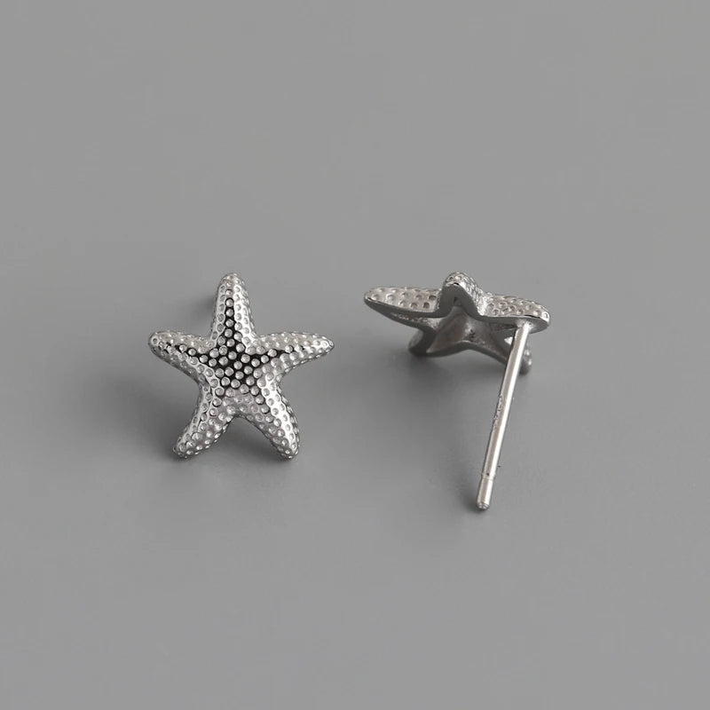 Beach Jewelry Earrings 925 Sterling Silver Geometric Starfish Stud Earrings for Women Gifts Jewelry