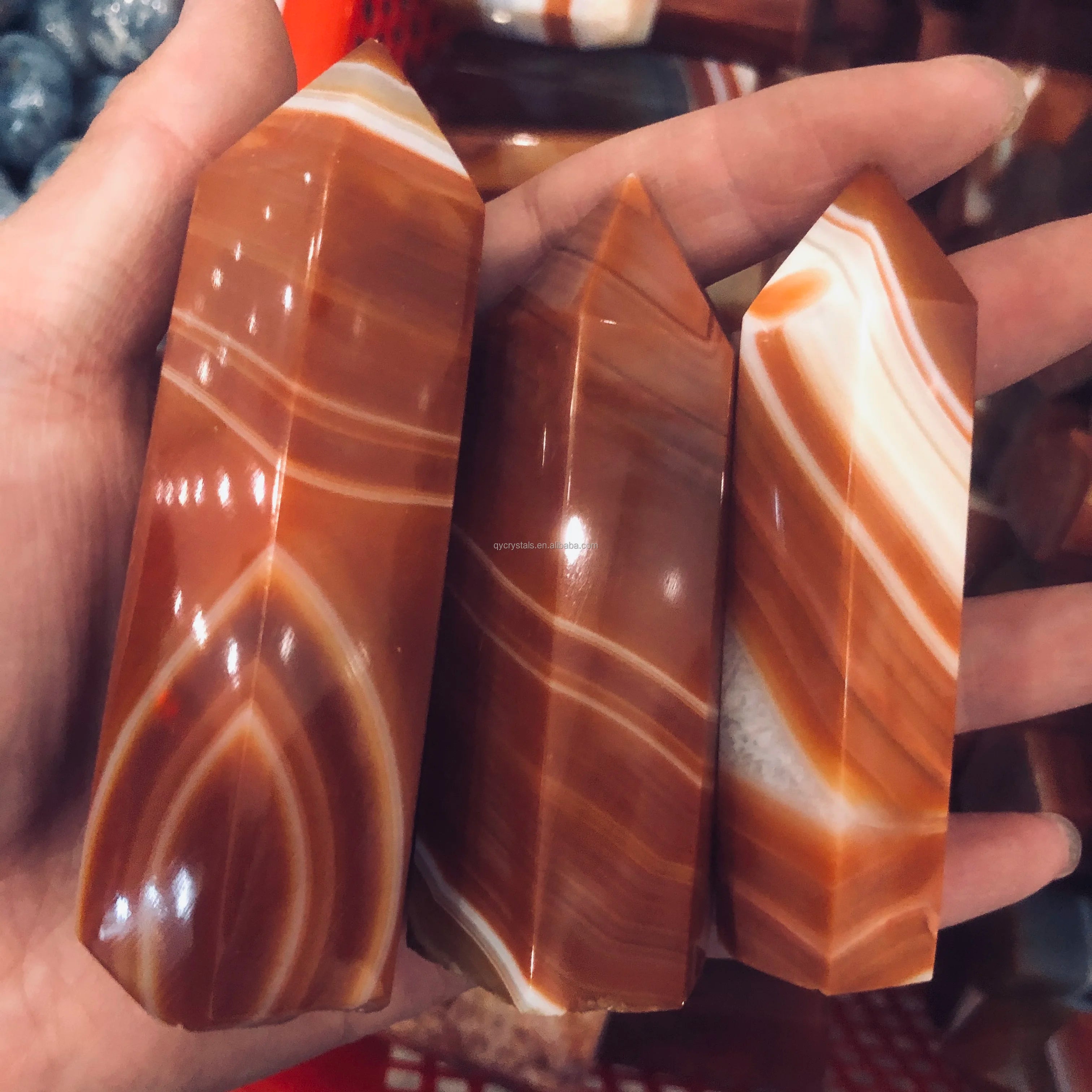 Wholesale Natural Red Carnelian Agate Tower Healing Crystal Red Agate Point Fengshui Folk Crafts for Decoration
