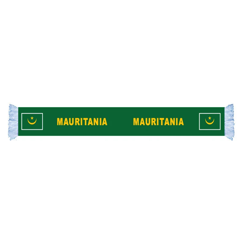 RTS Goods Mauritania Football Cup Country Nation Football Fans Scarf Polyester Satin Digital Print Scarf in Stock