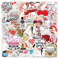 50PCS Cartoon Wed Celebration Aesthetic Romantic love Wedding Sticker