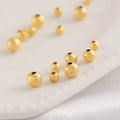 Sand Gold 18K Real Gold Color Preserving Brass Frosted Beads Bracelet Women's Necklace Spacers Bead for Jewelry Making