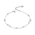 925 Sterling Silver Heart Bracelet for Women Ball Bead Chain Link with Zircon Original Fashion Wedding Jewelry Gift-SCB172