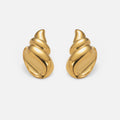 2024 Dazan New INS Trendy 18k Pvd Gold Plated Stainless Steel Vintage Polished Dainty CLASSIC Snail Earrings Showtime Jewelry