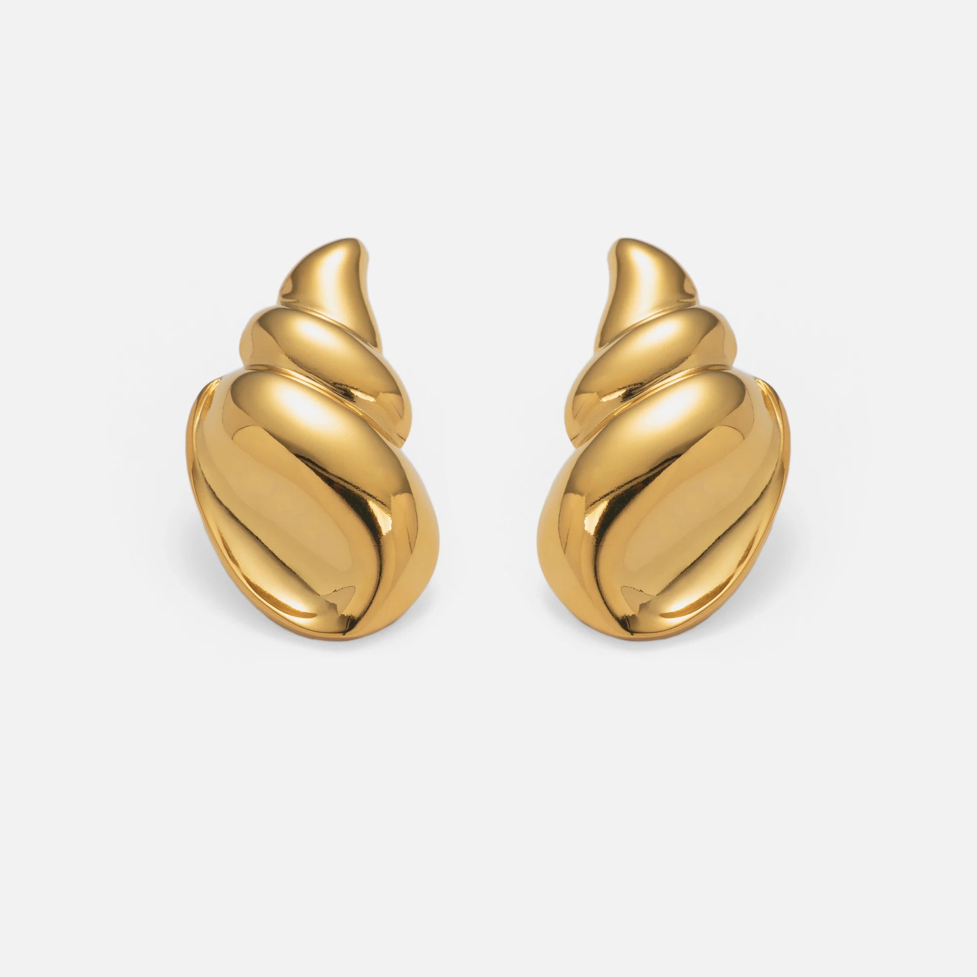 2024 Dazan New INS Trendy 18k Pvd Gold Plated Stainless Steel Vintage Polished Dainty CLASSIC Snail Earrings Showtime Jewelry