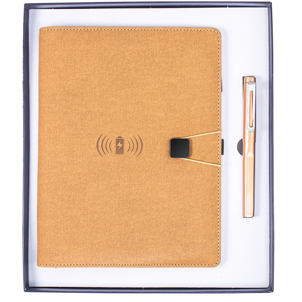 High Standard Custom Wireless Notebook Power Bank Business Gift Set with Lamp and Screen Indicator