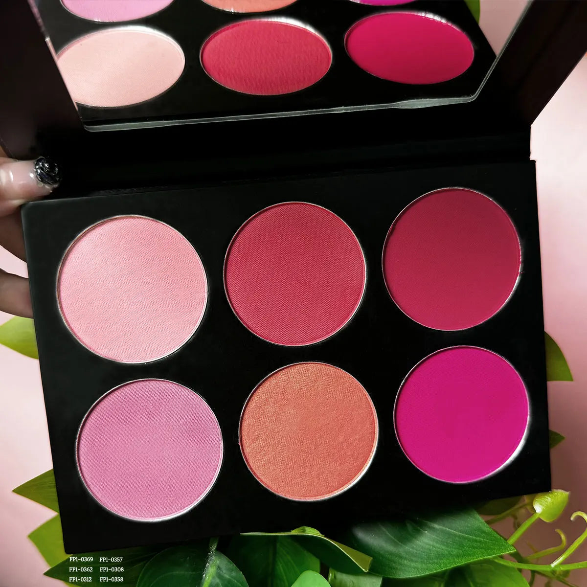 Make up Blush Palette Multi Color Cruelty Free Luxury Pigment Pink Private Label Powder Blush Palette