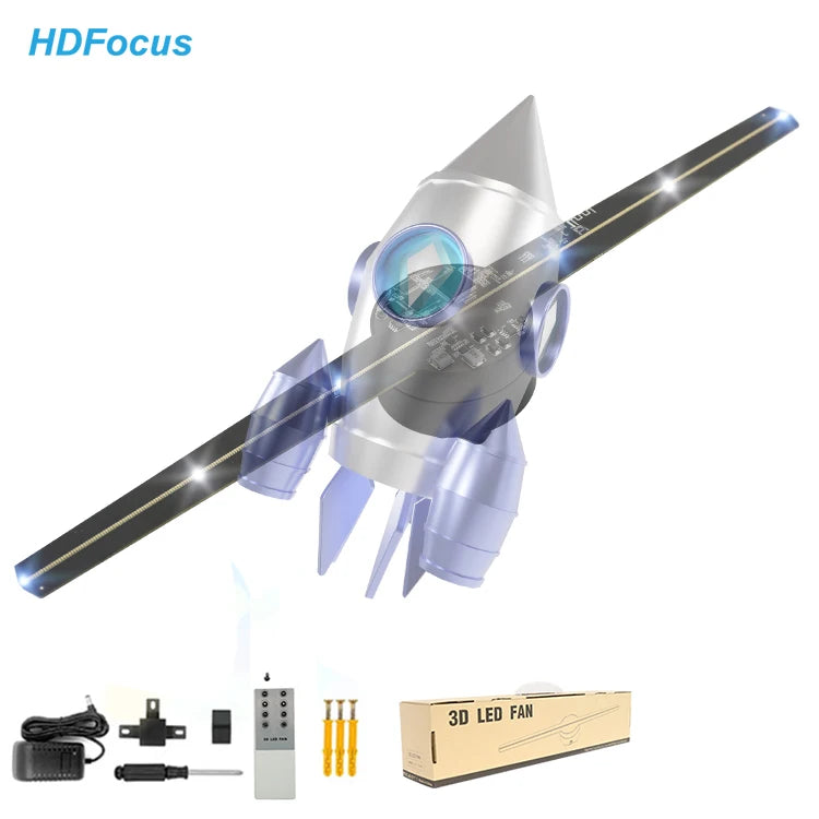 Other Advertising Equipment Two Blades 42cm 3d Holographic Display Projector Led Fan Totem Hologram Fan