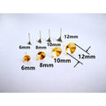 Gold Stainless Steel Satellite Stone Earpin With Hanging Earring Pin 6-12mm Accessories