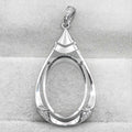 Sterling Silver 14*18/17*24mm Semi Mount Pendant Empty Frame Blank Support Setting S925 Base Without Center Stone for DIY Inlay
