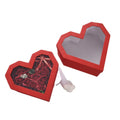 Luxury Heart-Shaped Gift Boxes with Preserved Roses Wholesale Valentine's Day Cardboard Packaging PVC Window Embossed Printing