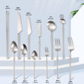 Luxurious Bulk 18/10 Stainless Steel Small Waist Cutlery Set Matte Silverware Knife Fork Spoon Flatware Set