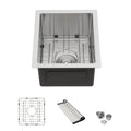 Bar Sink Undermount 13x15 Inch Stainless Steel Small Kitchen Sink Handmade Single Bowl Wet Bar Sinks