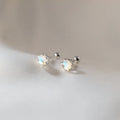 Real 925 Sterling Silver Earrings for Women Girls Sweet Colorful Stone Ball Screw Stud Earrings Wholesale