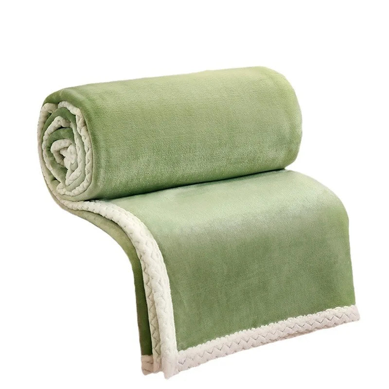 Wholesale Recycled  Heavy Throw Fleece Sherpa Blanket Reversible Throw Blanket Cozy Manta Couch Sofa Bed Faux Fur Throw Blanket