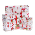 2024 Cute Santa Design Ivory Board Paper Bag White Goodie Bag for Clothing Socks Shoes Fur-Lamination Christmas Gift Wrap