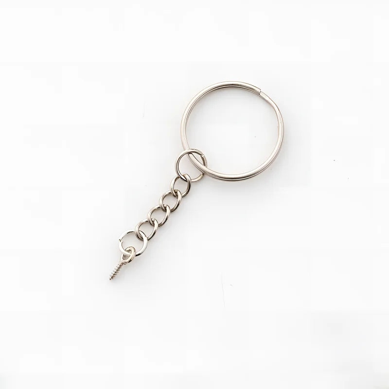 Bulk Nickel Plated Split Keyrings with Screw Eye Pin Key Chain DIY Jewelry Crafts Toy Making Metal Keychain Accessories