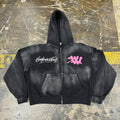 Custom Designer Brand 420 Gsm Cotton Vintage Sun Fade Embroidery Acid Wash Distressed Hoodies for Men