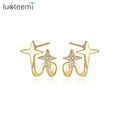 LUOTEEMI Star Shape Fashion Popular Designer Hoop Lady Woman Cuff Accessory Jewelry Ear Climber Earring