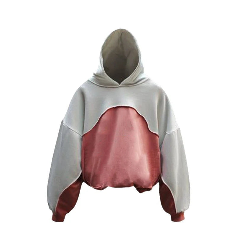 SK Unisex 400G High-Street Oversized Pullover American Trendy Brand Winter Outerwear Solid Knitted Pocket Hoodie Sweatshirt Men