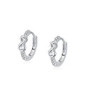 Wholesale 925 Sterling Silver Rhodium Plated Trendy Infinity Symbol Huggie Hoop Earrings with Zircon for Women Fine Jewelry