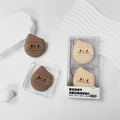 Wholesales Washable Super Soft Brown White Square Pattern High Quality Short Plush Mini Cosmetic Powder Puff Portable Design