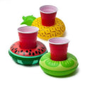 Custom Pineapple Watermelon Lemon Swimming Beer Beverage Round Inflatable Float Cup Drink Holder for Pool