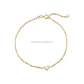 18K Real Gold Bracelet Heart Chain Natural Diamond Yellow Gold Jewelry Wholesale Women Charm Bracelet