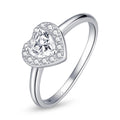 Factory Wholesale 925 Sterling Silver Bright Love Ring Dazzling Shiny Heart Shape Crystal Finger Ring Engagement Jewelry SCR725