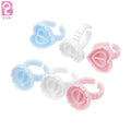 Beiqili Disposable Non-toxic Plastic Eyelash Glue Ring Holder Blooming Flower Blossom Cup for Crystal Lash Extension Glue